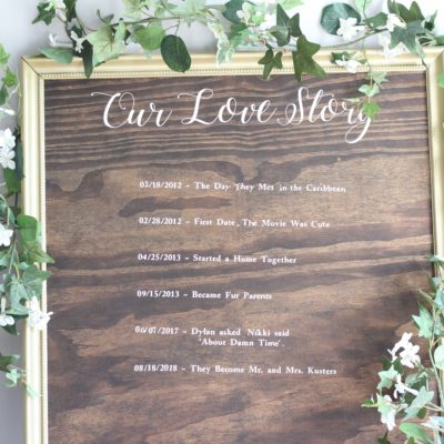 DIY "Our Love Story" Sign - Nikkisplate