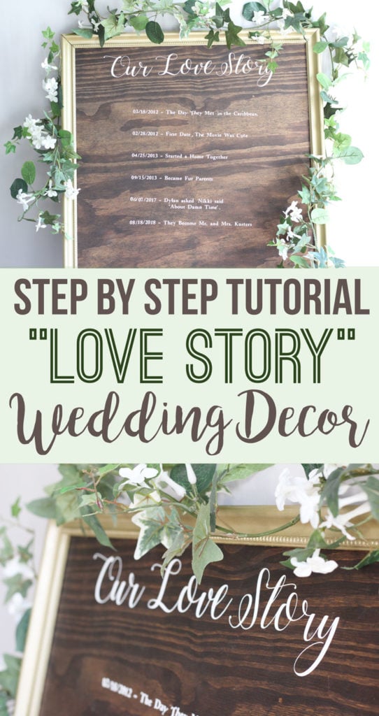 Step by step tutorial: DIY "Our Love Story" Sign - Wedding decor sign by Nikkis Plate: www.nikkisplate.com