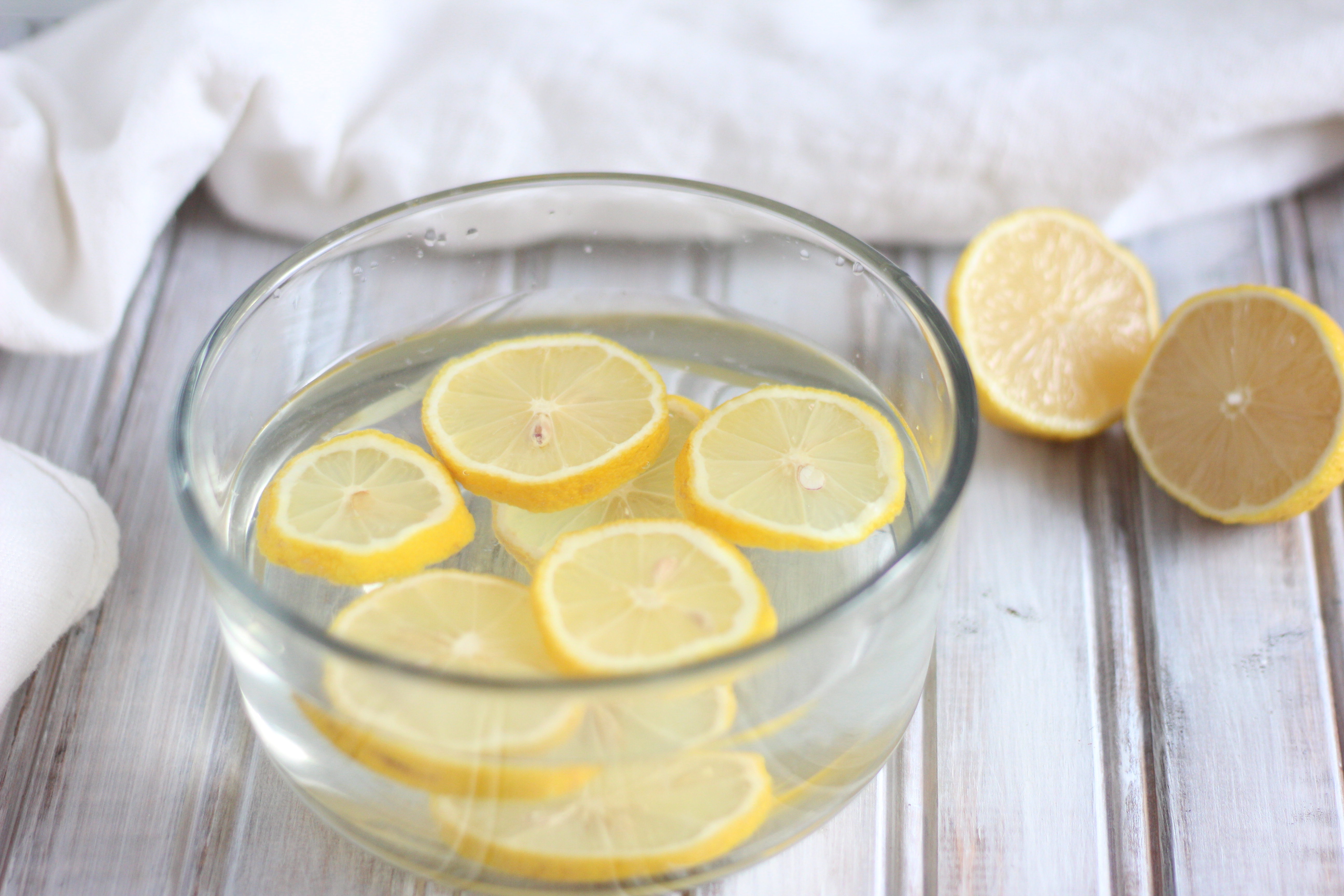 All natural lemon and water is a simple way to naturally clean your microwave with no chemicals