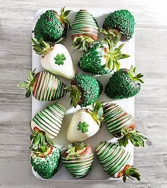 Delicious and festive chocolate covered strawberries are a great St. Patrick's Day Recipe