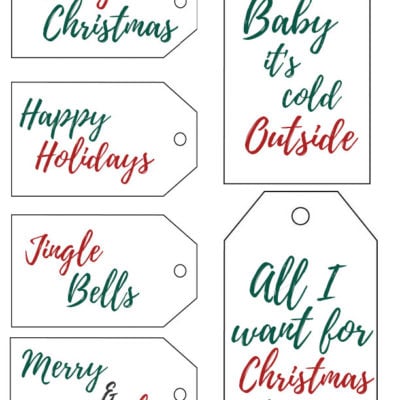 Free Printable Christmas Gift Tags || Add a cute name tag to your xmas presents this holiday season! #christmaspresents #christmasgifttags #freeprintables