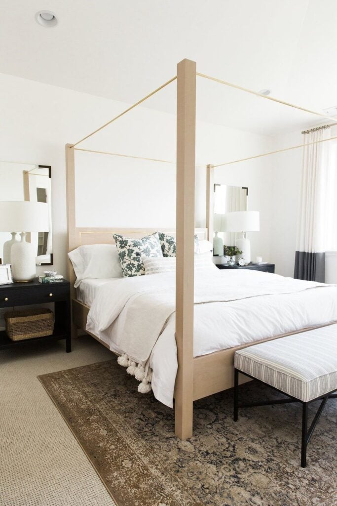 Studio McGee by Bedrooms: Vineyard Parade Home; four poster bed