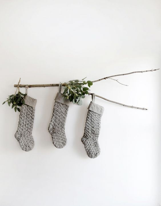 Where to Hang Stockings if You Don't Have a Fireplace; Christmas Decorations, rustic stockings 