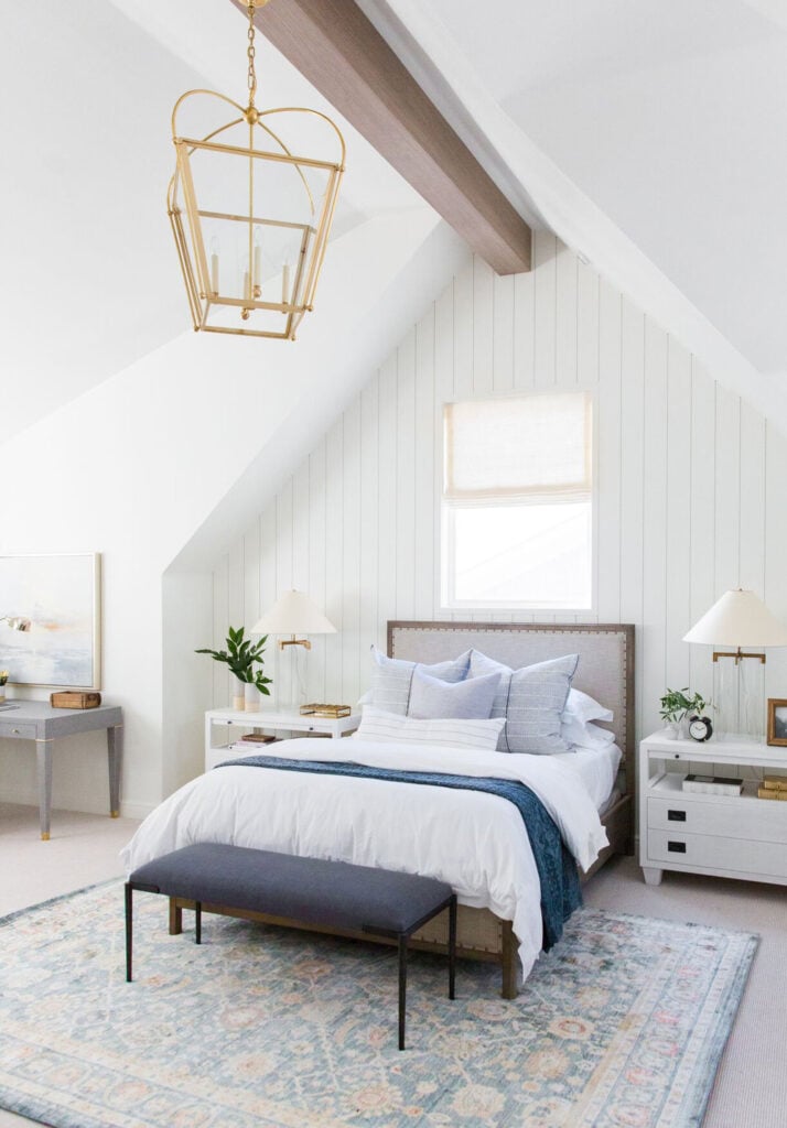 Studio McGee by Bedrooms: vaulted ceiling, window above bed