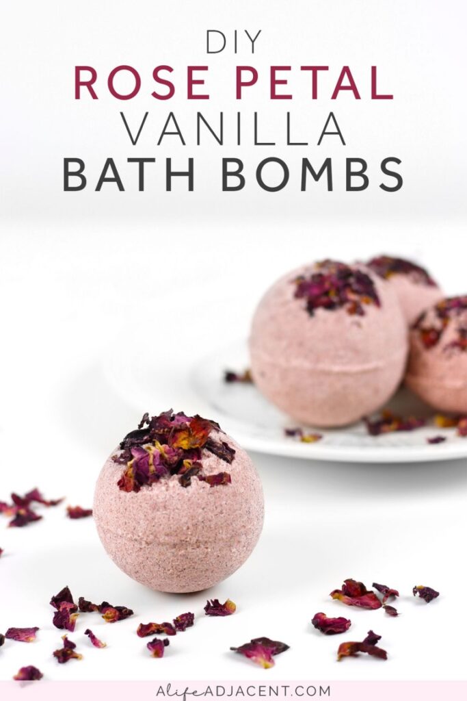 Easy Homemade Christmas Gifts; Vanilla Rose Bath Bombs