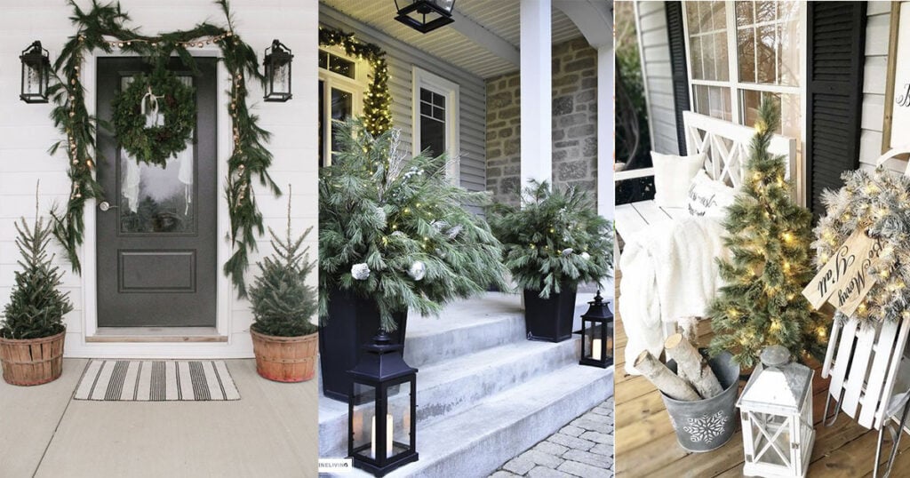 Simple Winter Front Porch Decor Ideas; ways to decorate your front door and home entrance this season!