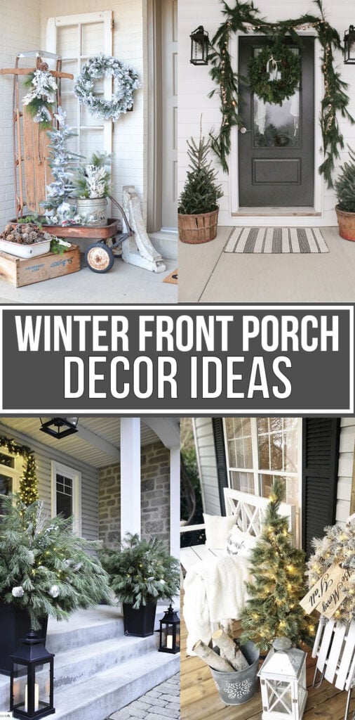 Simple Winter Front Porch Decor Ideas; ways to decorate your front door and home entrance this season!