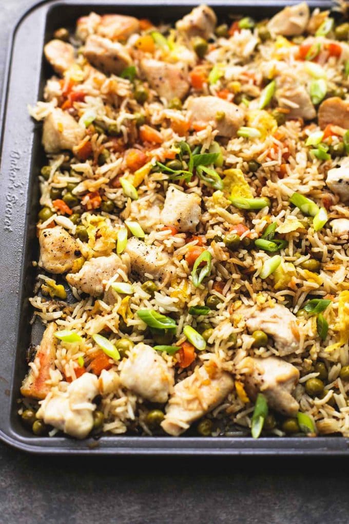 11 Sheet Pan Meals for Fast Weight Loss; Easy and quick meals made on one sheet pan that aid in rapid weigh loss! Eat healthy and get lean! Rice Chicken