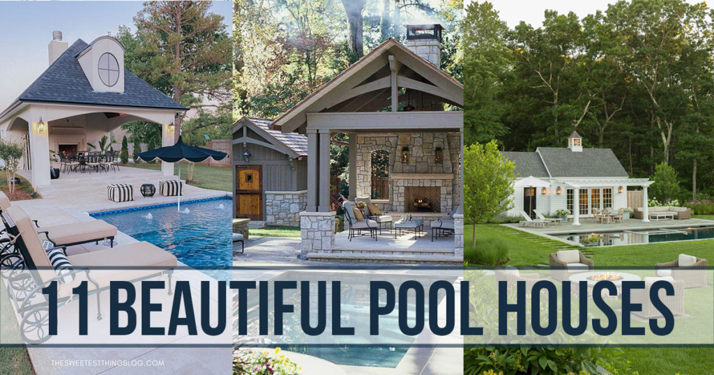 Beautiful Pool Houses to complete your backyard; Here are several pool houses to complete your backyard this summer! Enjoy a dip in the pool next to these beautiful structures.