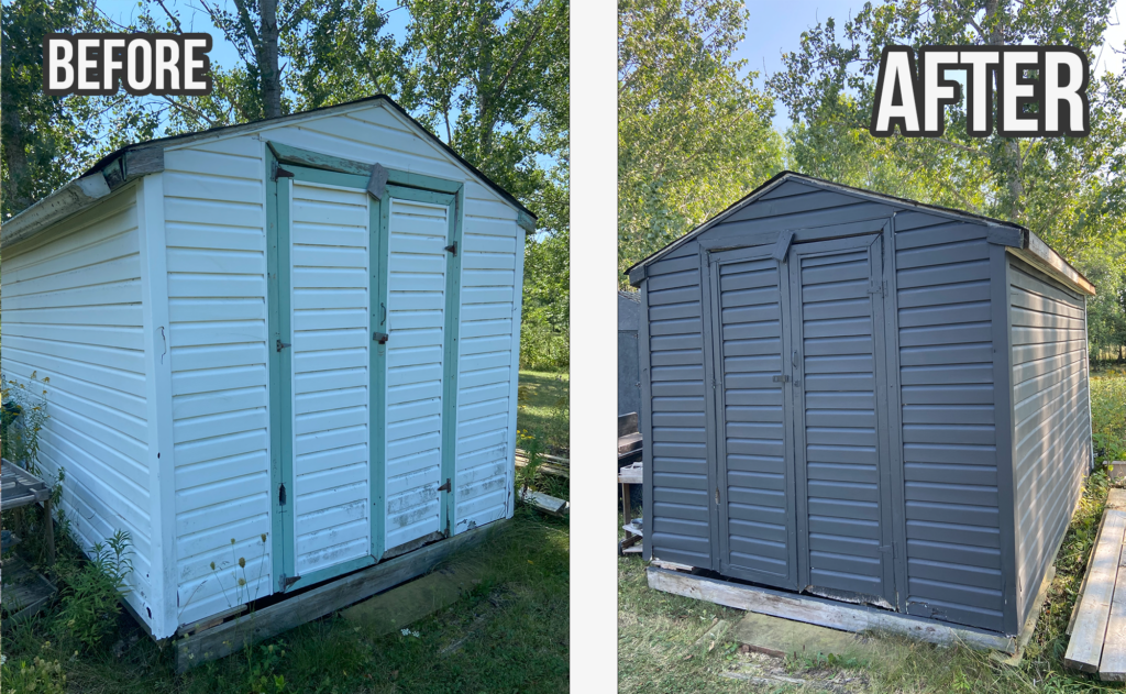 Before and After: Quick Backyard Shed Makeover! Iron Ore by Sherwin Williams