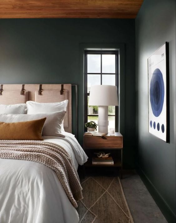 Best NEW bedrooms by Joanna Gaines from Fixer Upper; dark bedroom, moody bedroom, green and pink 