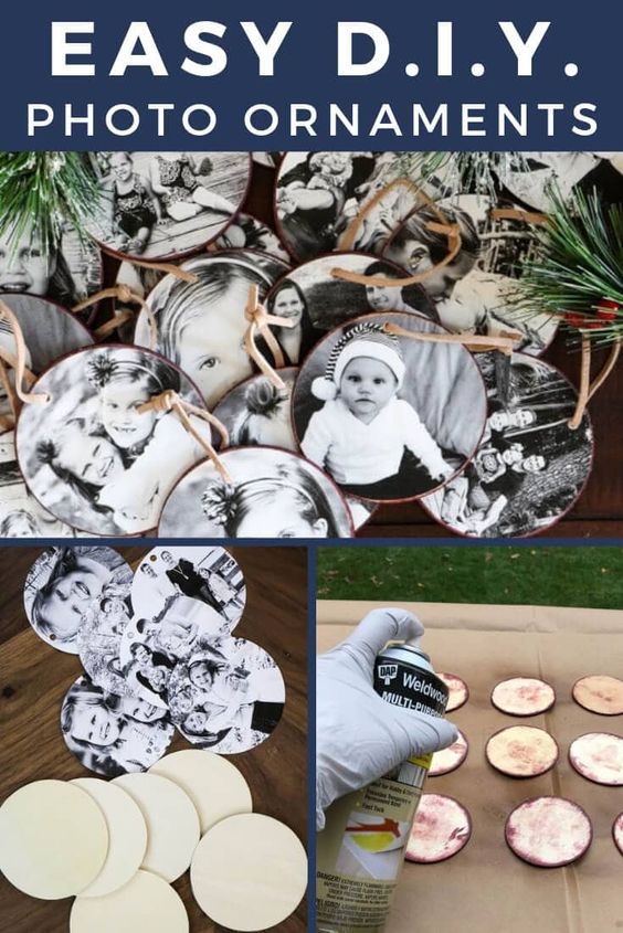Easy Homemade Gift Ideas to Make this Year! DIY photo ornaments