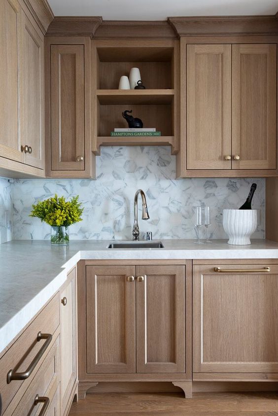 kitchens, light wood cabinets, white oak cabinets