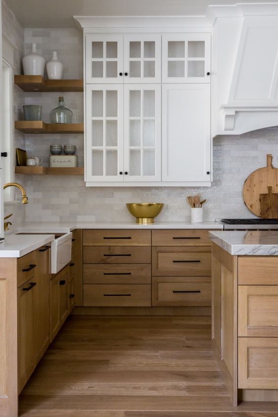 kitchens, light wood cabinets, white oak cabinets