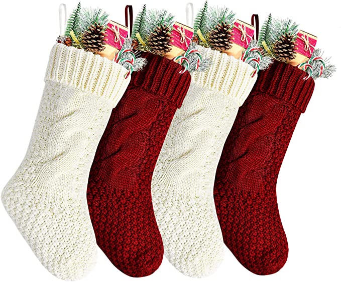 25 Christmas Decor Best Sellers on Amazon that Buyers are Obsessing Over; knit christmas stockings for above the fireplace