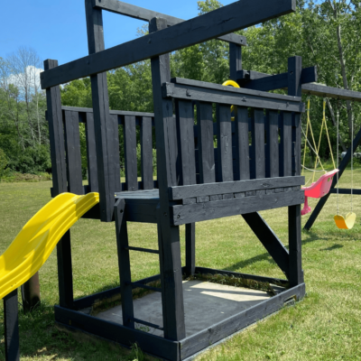 Our Backyard Playset Makeover; Check out how a little hard work and a few dollars can completely change the look of any playground for kids!