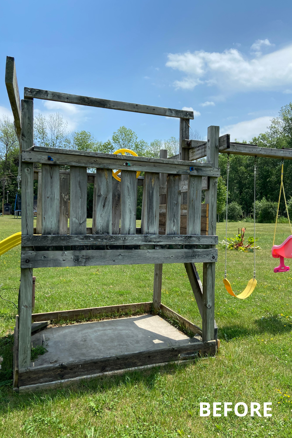 Our Backyard Playset Makeover; Check out how a little hard work and a few dollars can completely change the look of any playground for kids!