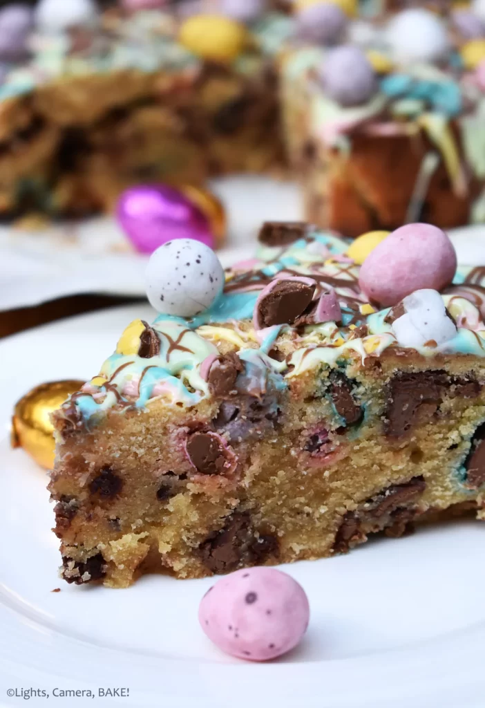 Mini Egg Cookie Pie - 25 Creative Leftover Mini Eggs Recipes to Try This Easter; delicious and sweet recipes using extra Cadbury mini eggs - Baked goods, sweets, and cakes!