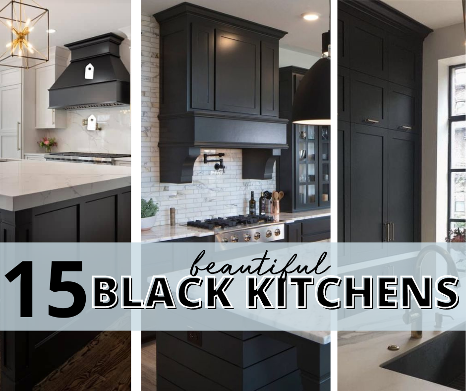 15 Beautiful Black Kitchens That Will Make You Want to Move to the Dark Side; Dark and moody kitchen designs, black kitchen cabinets, dark countertops and black kitchen design inspiration