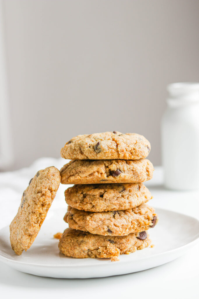 Whole Wheat Chocolate Chip Cookies; These soft-baked, dairy free, Whole Wheat Chocolate Chip Cookies are made with whole wheat flour instead of white flour but are just as delicious!