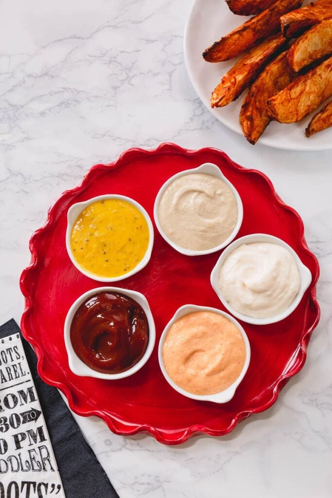 Dipping Sauces - What to Serve with Shredded BBQ Chicken; here are food + drink recipes and ideas to pair with your favourite shredded BBQ chicken!