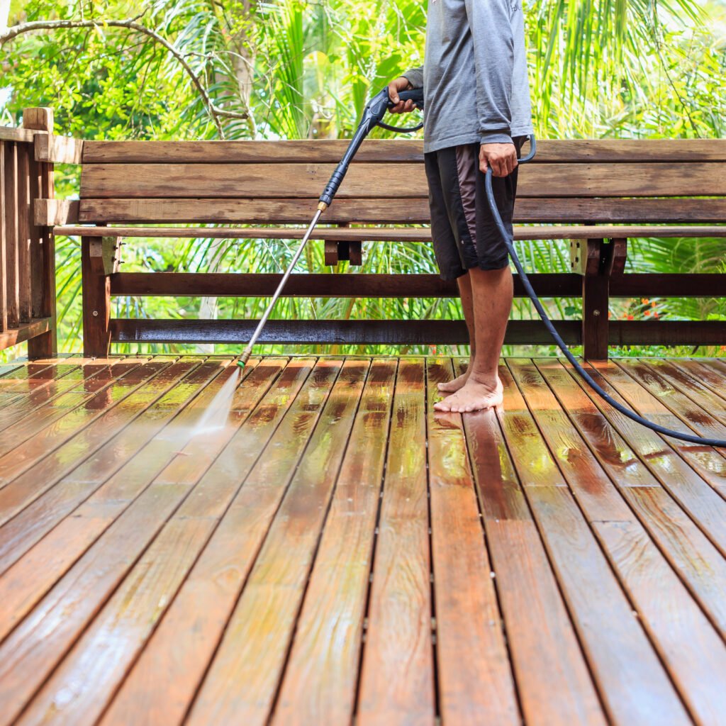How to Pressure Wash a Deck; Easiest way to clean your wood deck. Learn how simple it is to pressure wash a deck with this easy to follow guide.