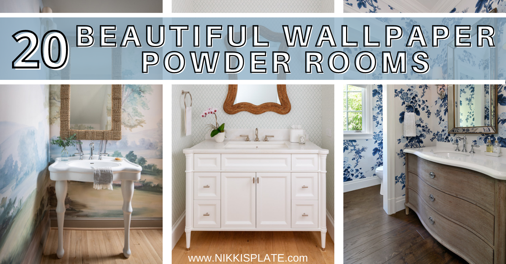 20 Beautiful Powder Rooms with Wallpaper - Nikki's Plate