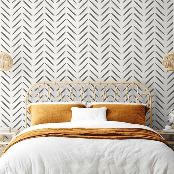 Chevron bedroom wall || Best Bedroom Accent Walls on Pinterest