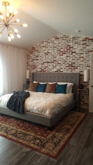 Exposed brick wall in bedroom - Best Bedroom Accent Walls on Pinterest