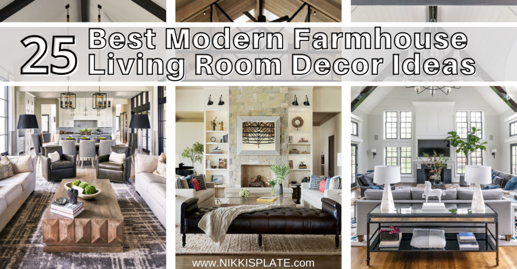 Best Modern Farmhouse Living Room Decor Ideas; The farmhouse living room is a space of comfort, warmth, and style. Find all your Farmhouse-Style Living Room Decor Ideas here! {Modern Farmhouse Living Room Decor Ideas, Farmhouse living room decorating ideas, Modern farmhouse living room decorating ideas, modern farmhouse living room design, rustic farmhouse living room decor}