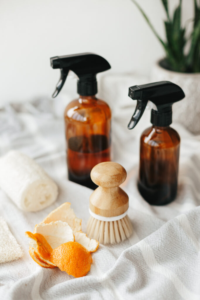 DIY Natural Granite and Marble Cleaner; Easy homemade natural stone cleaner recipe using alcohol, castile soap and lemon essential oil. 
