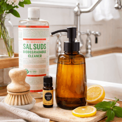 Make Your Own Homemade Lemon Dish Soap with simple, natural ingredients. This easy DIY liquid dish soap cuts grease, smells fresh, and is gentle on hands.