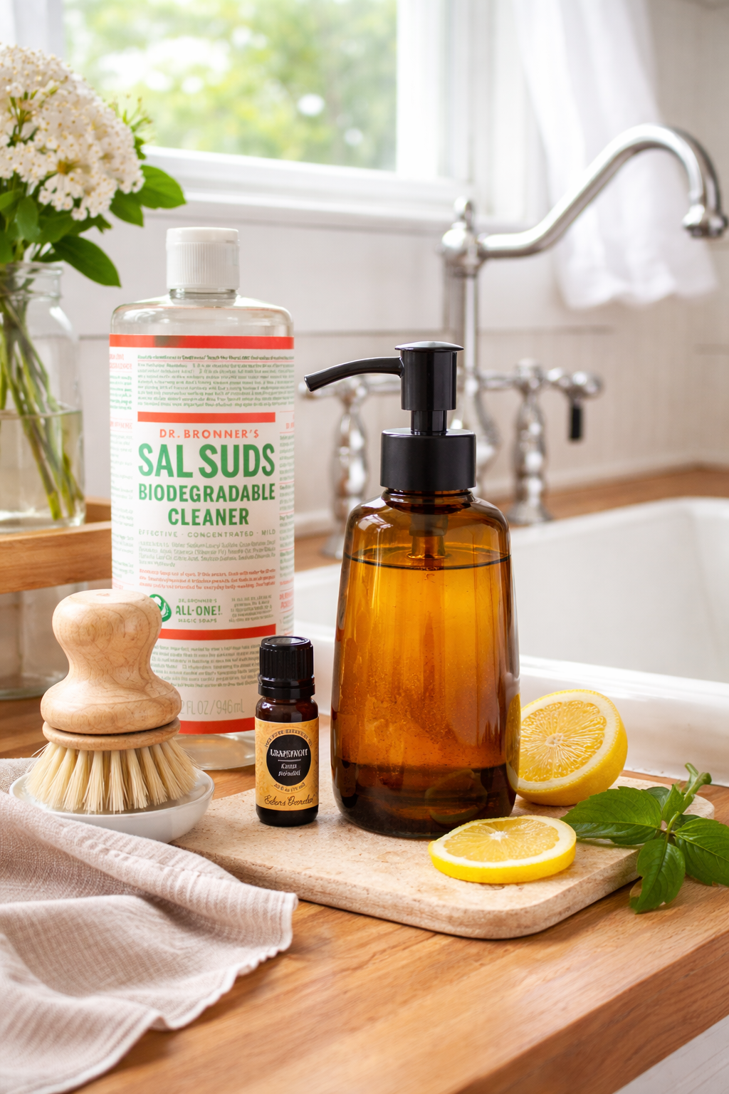 Make Your Own Homemade Lemon Dish Soap with simple, natural ingredients. This easy DIY liquid dish soap cuts grease, smells fresh, and is gentle on hands.