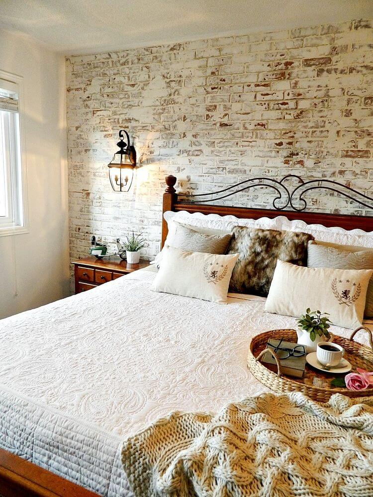 EXPOSED BRICK ACCENT WALL || 45 Best Bedroom Accent Walls on Pinterest {best bedroom accent walls, bedroom accent wall ideas, best bedroom accent wall ideas, bedroom wall ideas, master bedroom accent walls, accent walls}