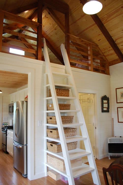 Ladder storage loft. 11 Tips for Designing Small Cottage Rooms; Overwhelmed by the idea of designing a small cottage room? Here is some design inspiration and advice for your cottage style home.
