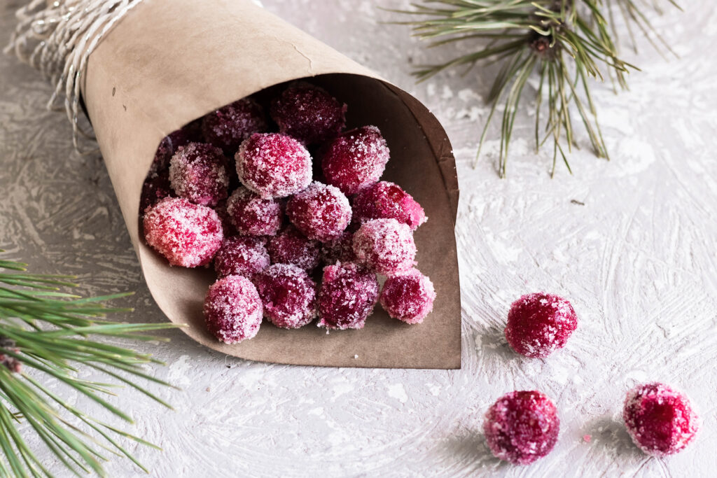 This Easy Candied Cranberries Recipe is the perfect sugared cranberry recipe. Only three ingredients and quick to make!