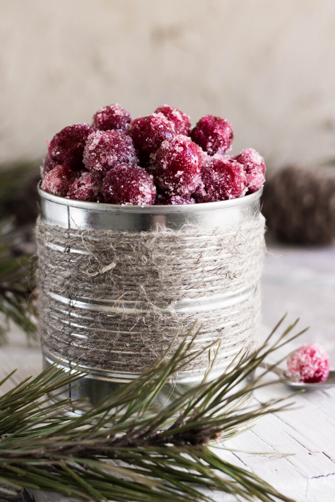This Easy Candied Cranberries Recipe is the perfect sugared cranberry recipe. Only three ingredients and quick to make!