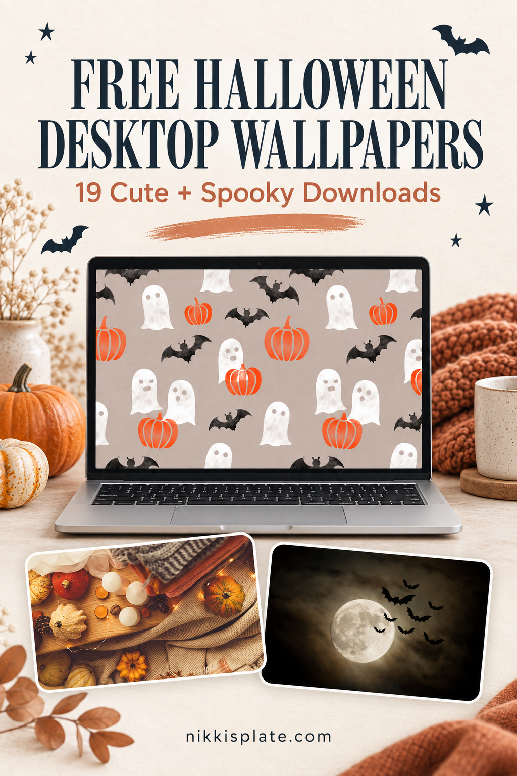 Give your computer a spooky-season refresh with 25 free Halloween aesthetic wallpapers. Download cute pumpkins, cozy patterns, moody forests and classic Halloween scenes in 1920 x 1080 desktop size.