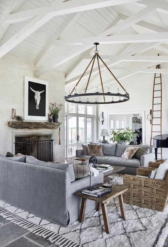 30 Grey Modern Farmhouse Living Room Ideas - Nikki's Plate