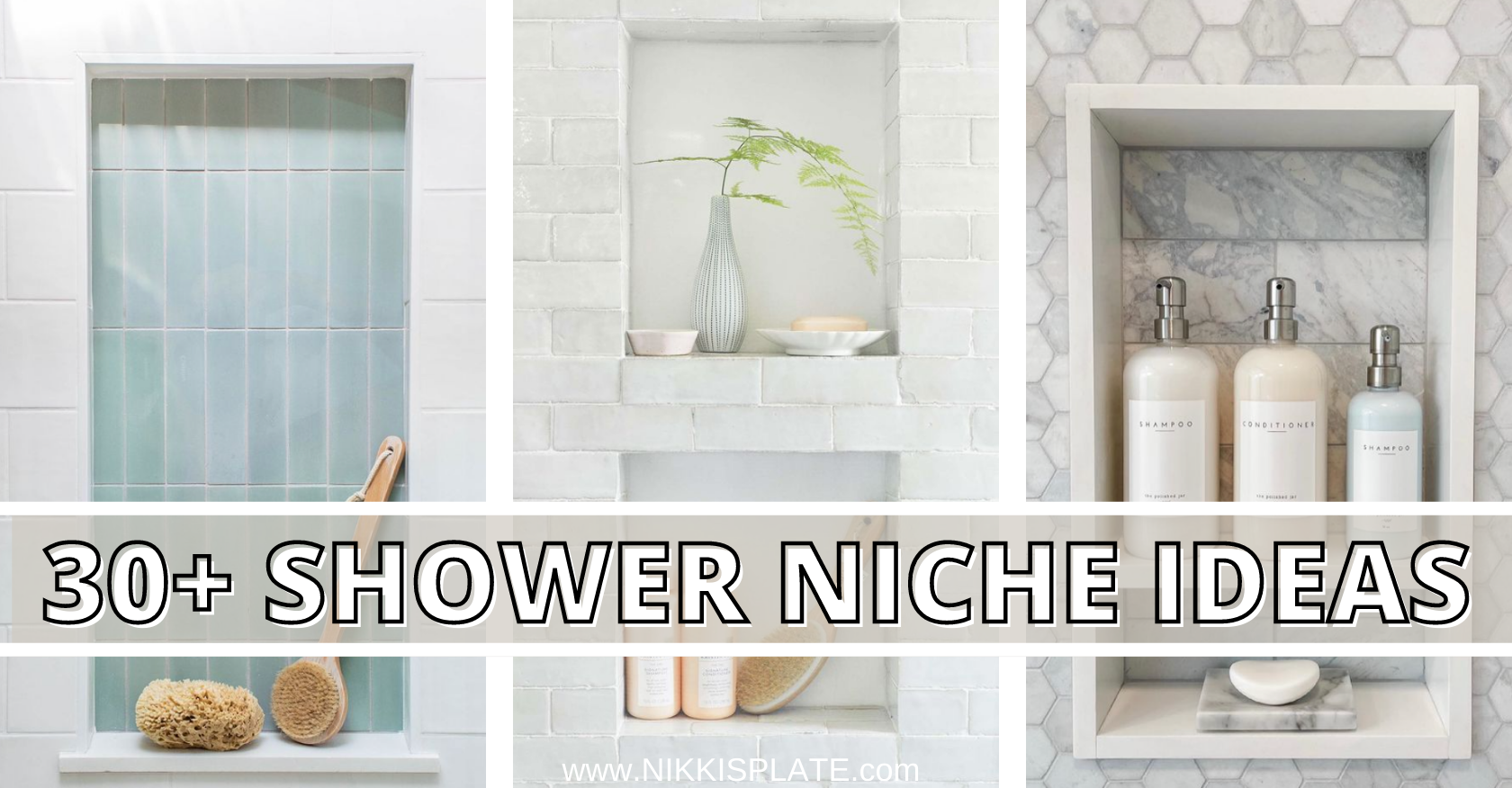 30 Best Farmhouse Shower Niche Ideas - Nikki's Plate