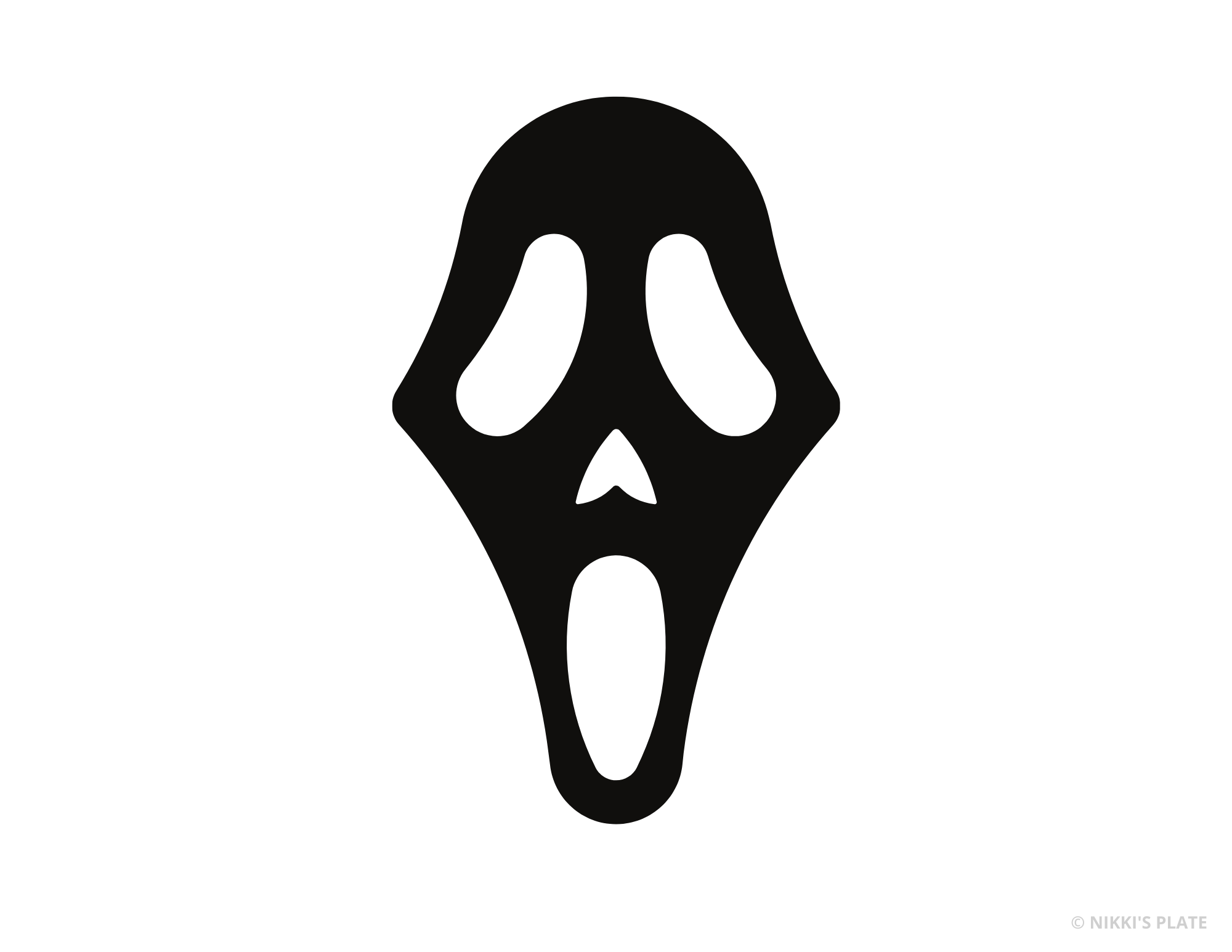 Scream Pumpkin Carving Stencil (FREE PRINTABLE); pumpkin carving scream face that you can print, trace and cut out on your pumpkin for Halloween! 