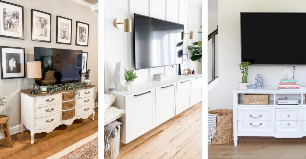40 TV Stand Decor Ideas to Elevate Your Living Room; Here are ways you can decorate your TV stand to make watching TV that much more enjoyable!