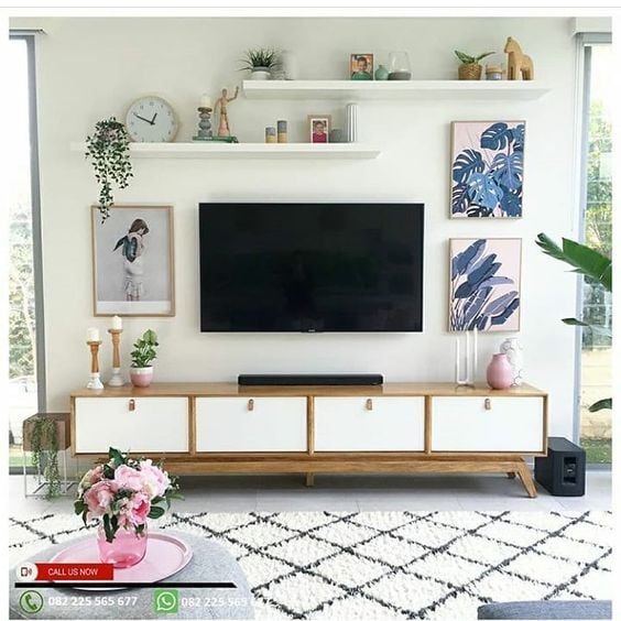 40 TV Stand Decor Ideas to Elevate Your Living Room; Here are ways you can decorate your TV stand to make watching TV that much more enjoyable!