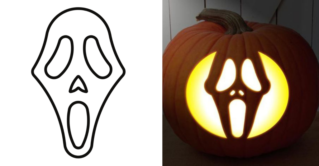 Scream Pumpkin Carving Stencil (FREE PRINTABLE); pumpkin carving scream face that you can print, trace and cut out on your pumpkin for Halloween!