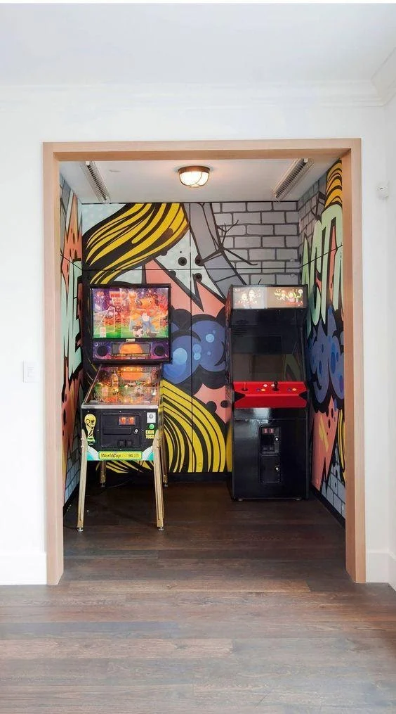 Arcade room - Basement Game Room Ideas; Here are some brilliantly entertaining game room basement ideas with game room decor to spark your next project!