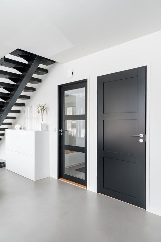 Black Interior Doors; Here are interior black doors that really add a bold touch to the home. Everything from farmhouse black interior doors to modern interior doors!