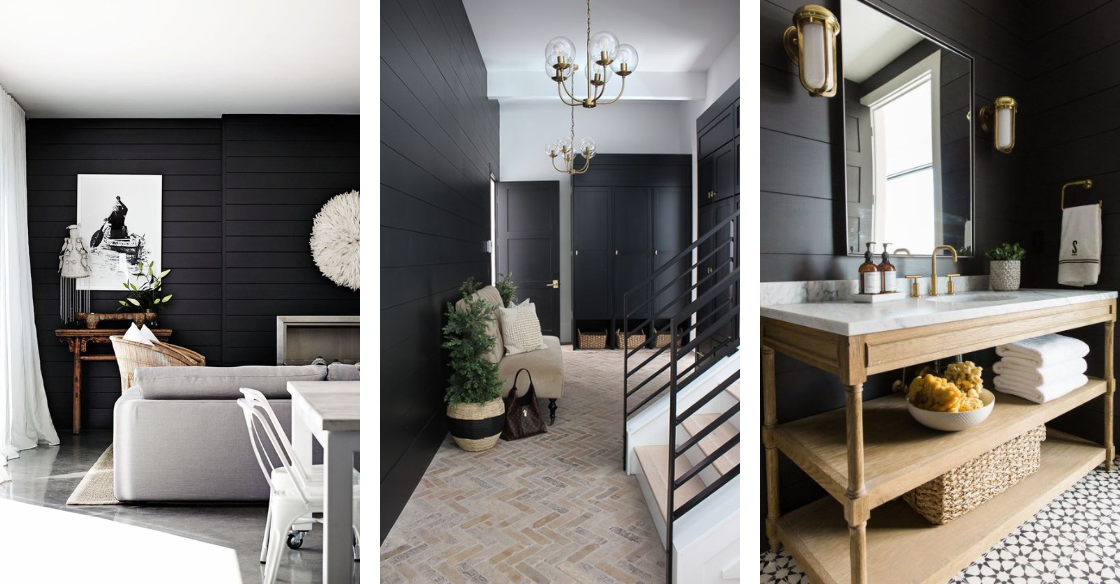 20 Beautiful Black Shiplap Wall Ideas; here are stunning black shiplap accent wall inspiration!