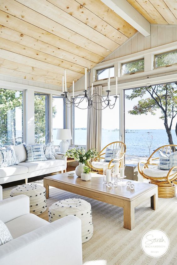 25 Most Beautiful Lake House Living Rooms