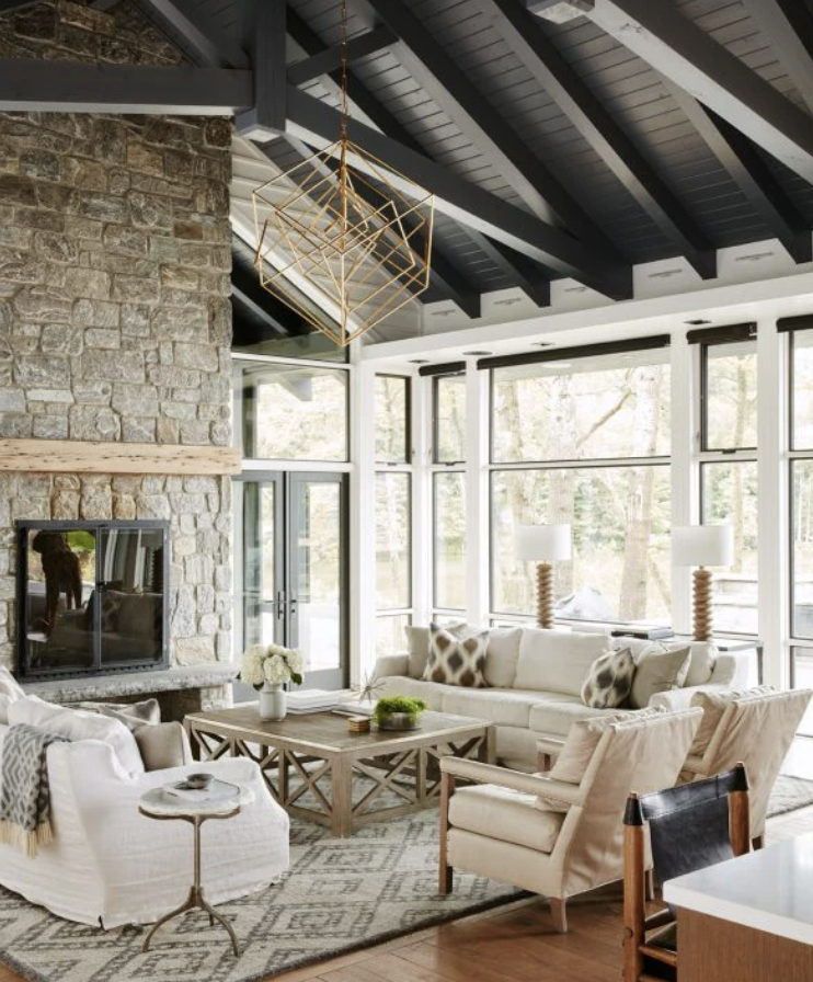 25 Most Beautiful Lake House Living Rooms ; muskoka living room