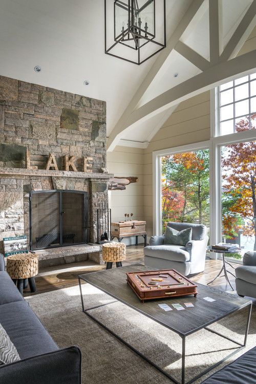 25 Most Beautiful Lake House Living Rooms